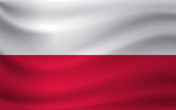 Waving Flag Poland Vector Illustration — Stock Vector