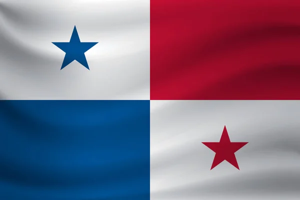 Ondeando Bandera Panamá Ilustración Vectorial — Vector de stock