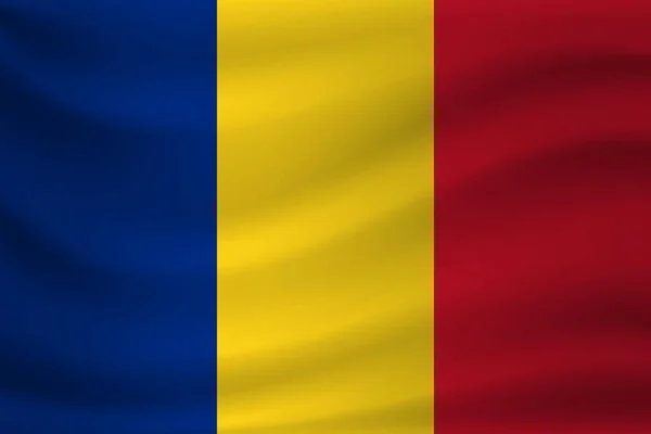 Waving Flag Romania Vector Illustration — Stock Vector