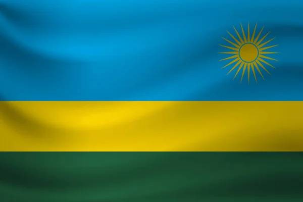 Размахивая Флагом Руанды Векторная Иллюстрация — стоковый вектор