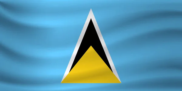 Saint Lucia Bayrağı Sallayarak Vektör Çizim — Stok Vektör