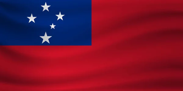 Ondeando Bandera Samoa Ilustración Vectorial — Archivo Imágenes Vectoriales