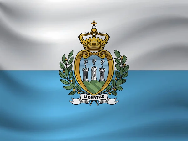 Ondeando Bandera San Marino Ilustración Vectorial — Archivo Imágenes Vectoriales