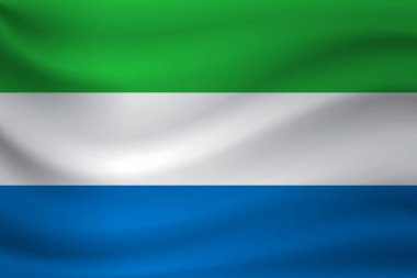 Sierra Leone Cumhuriyeti bayrağı sallayarak. Vektör çizim