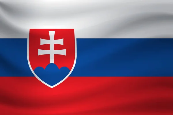 슬로바키아의 국기를 흔들며입니다 일러스트 — 스톡 벡터