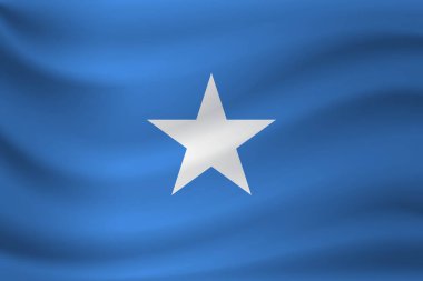 Somali bayrağı sallayarak. Vektör çizim