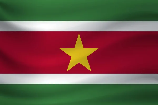 Wapperende Vlag Van Suriname Vectorillustratie — Stockvector