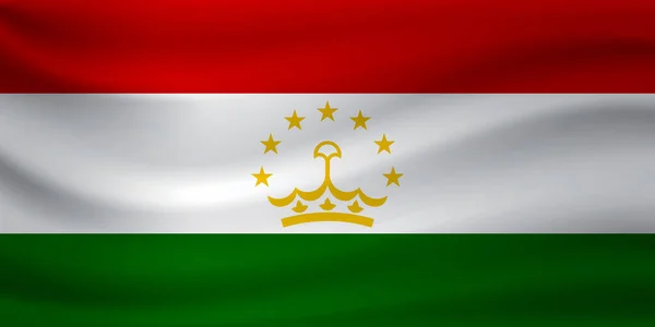 Sventolando Bandiera Del Tagikistan Illustrazione Vettoriale — Vettoriale Stock