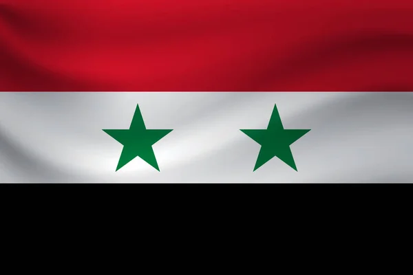 Wapperende Vlag Van Syrië Vectorillustratie — Stockvector