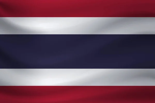 Viftande Flagga Thailand Vektorillustration — Stock vektor