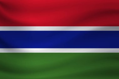 Gambiya Cumhuriyeti bayrağı sallayarak. Vektör çizim