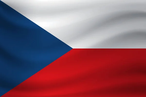 Ondeando Bandera República Checa Ilustración Vectorial — Vector de stock