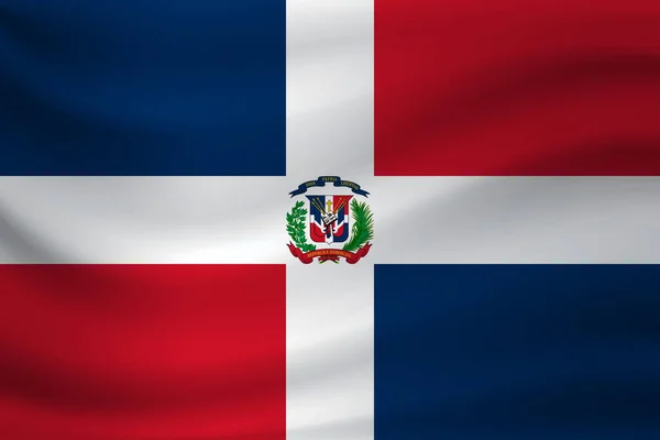 Ondeando Bandera República Dominicana Ilustración Vectorial — Vector de stock