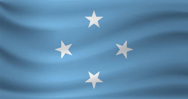 ミクロネシア連邦の旗を振る ベクターイラスト — ストックベクタ