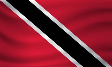Trinidad ve Tobago bayrağı sallayarak. Vektör çizim