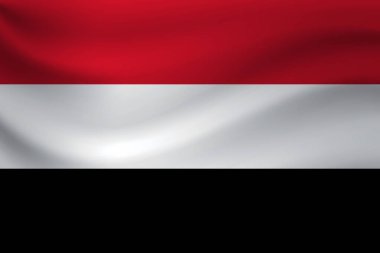 Yemen bayrağı sallayarak. Vektör çizim