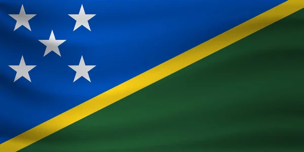 Размахивая Флагом Соломоновых Островов Векторная Иллюстрация — стоковый вектор