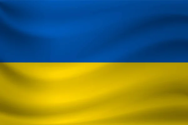 Sventolando Bandiera Dell Ucraina Illustrazione Vettoriale — Vettoriale Stock