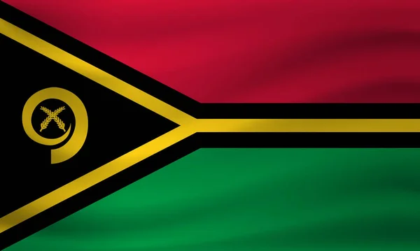 Ondeando Bandera Vanuatu Ilustración Vectorial — Vector de stock