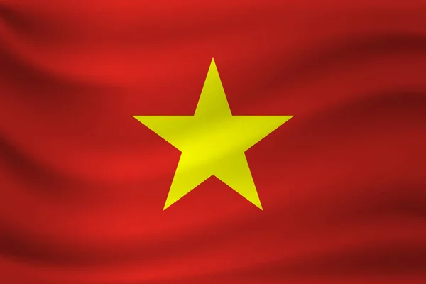 Viftande Flagga Vietnam Vektorillustration — Stock vektor