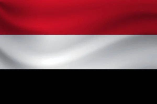 Viftande Flagga Jemen Vektorillustration — Stock vektor