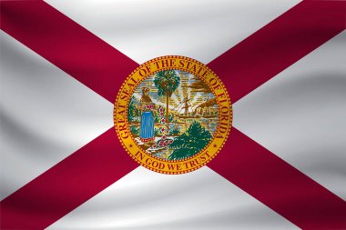 Florida bayrağı sallıyor. Vektör illüstrasyonu