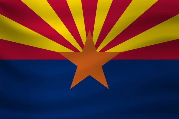 Bandeira Ondulada Arizona Ilustração Vetorial —  Vetores de Stock