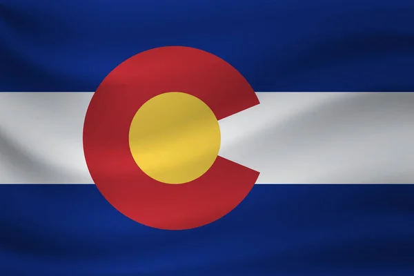 Zwaaiende Vlag Van Colorado Vectorillustratie — Stockvector