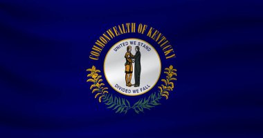 Kentucky bayrağı sallıyor. Vektör illüstrasyonu