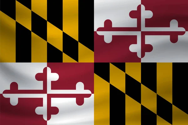 Mávající Vlajkou Marylandu Vektorová Ilustrace — Stockový vektor