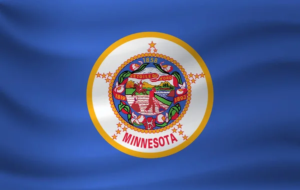 Bandeira Acenando Minnesota Ilustração Vetorial —  Vetores de Stock