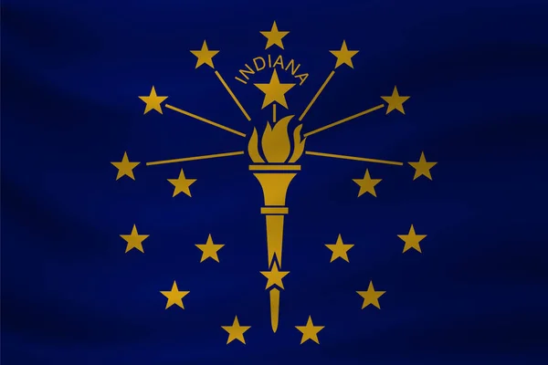 Waving Flag Indiana Vector Illustration — Stock Vector