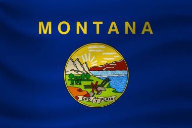Montana bayrağı sallıyor. Vektör illüstrasyonu