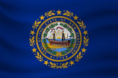 New Hampshire 'ın el sallayan bayrağı. Vektör illüstrasyonu