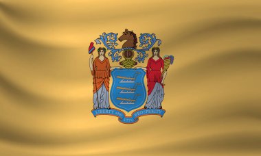 New Jersey bayrağı sallıyor. Vektör illüstrasyonu