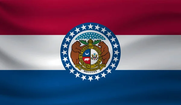 Bandeira Acenando Missouri Ilustração Vetorial —  Vetores de Stock