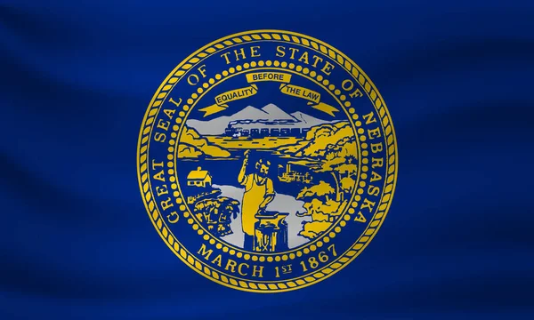 Flagge Schwenkend Von Nebraska Vektorillustration — Stockvektor