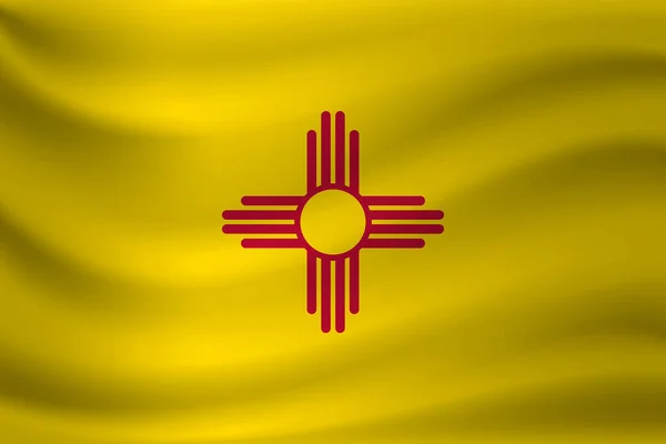 Acenando Bandeira Novo México Ilustração Vetorial —  Vetores de Stock