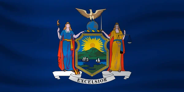 Bandeira Acenando Nova York Ilustração Vetorial — Vetor de Stock