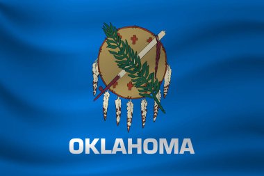 Oklahoma bayrağı sallıyor. Vektör illüstrasyonu