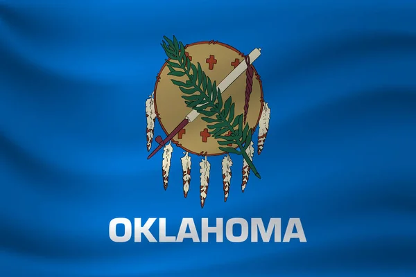 Oklahoma Bayrağı Sallıyor Vektör Illüstrasyonu — Stok Vektör