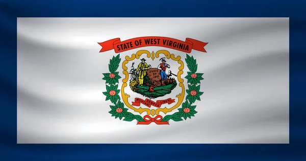 Ondeando Bandera Virginia Occidental Ilustración Vectorial — Vector de stock