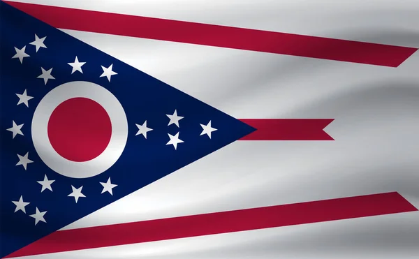 Bandeira Ondulada Ohio Ilustração Vetorial —  Vetores de Stock