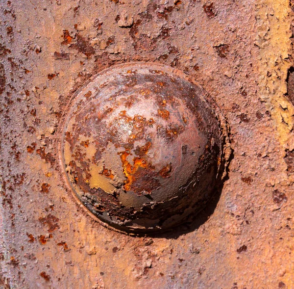 Close Metal Rusty Industrial Rivet Background — Stock Photo, Image