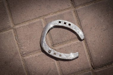 Kaldırımda at nalı var. Servetin sembolü olan bir arka plan