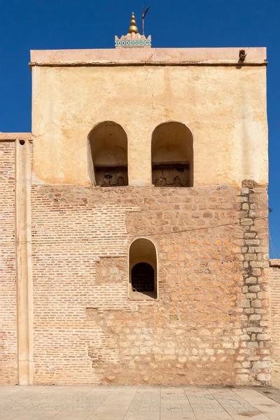 Εξωτερικό Τμήμα Τείχους Του Τζαμιού Κουτούμπια Στο Μαρακές Του Μαρόκου — Φωτογραφία Αρχείου