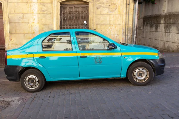 Танжер Марокко Октября 2019 Года Голубой Автомобиль Petit Taxi Городской — стоковое фото