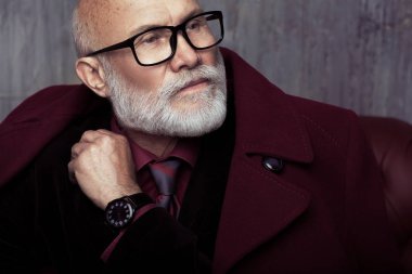 closeup moda portre kıdemli işadamı