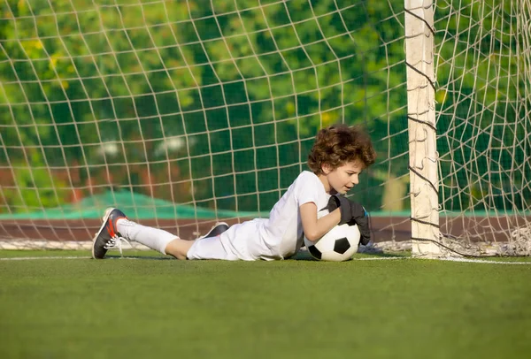 Torneo Fútbol Verano Para Niños Pequeños Club Fútbol Emociones Alegría —  Fotos de Stock