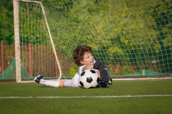 Torneo Fútbol Verano Para Niños Pequeños Club Fútbol Emociones Alegría —  Fotos de Stock